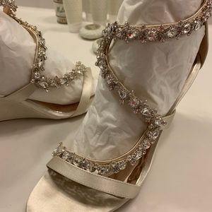 Badgley Mischka Bennet Embellished Wedge Evening